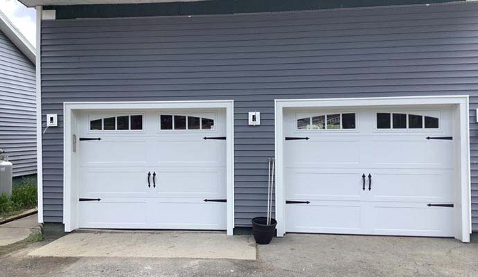 Carriage style double garage doors for residential homes