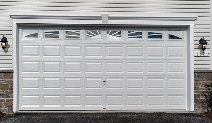 White residential garage door