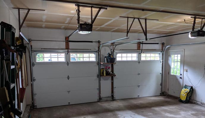 White garage doors