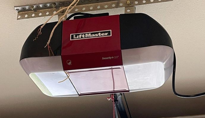 Ceiling-mounted LiftMaster garage door opener