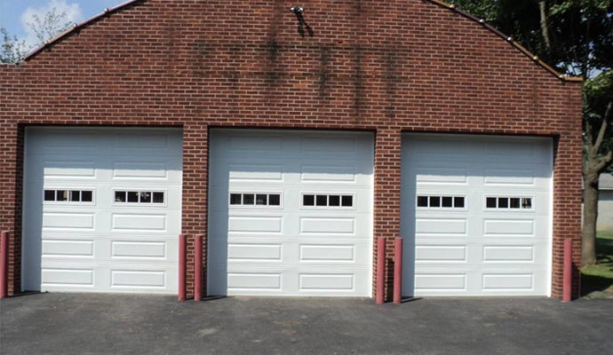 White color garage doors with panel