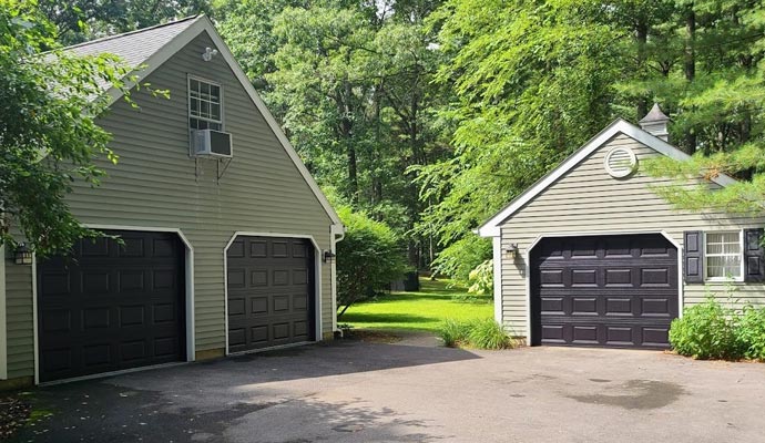 Garage black doors
