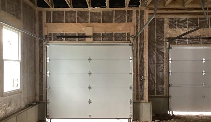 Garage door installation interior