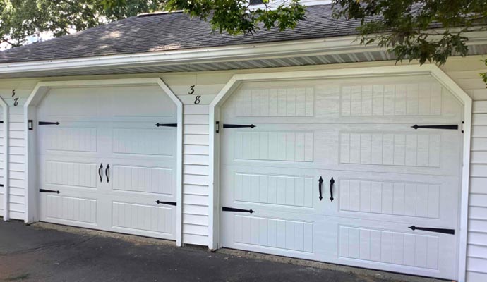 White carriage garage doors