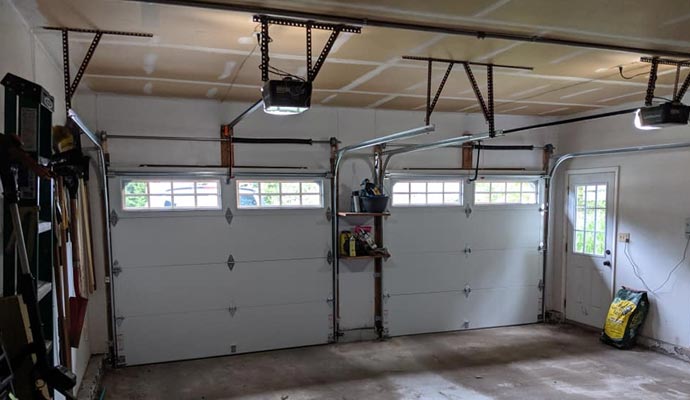 White garage doors