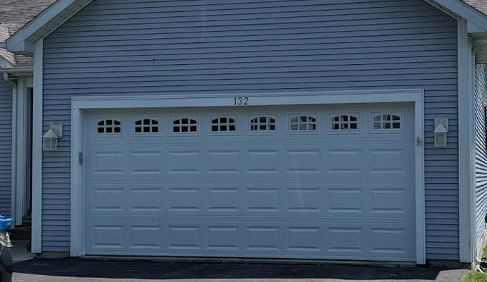 Aluminum garage door with a sleek design