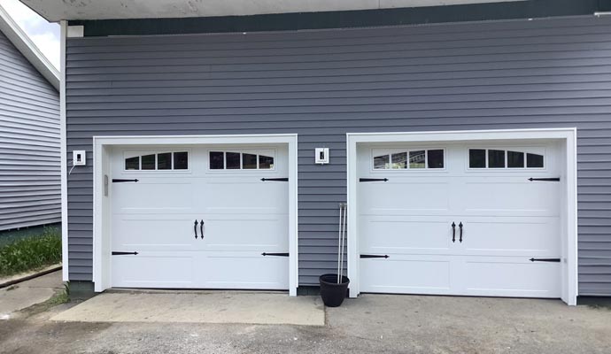 Installed premium garage doors in a home