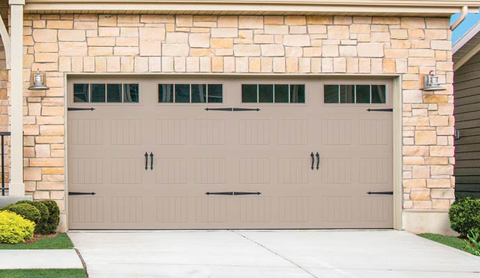Wayne Dalton tan carriage house garage door